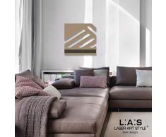 L:A:S Laser Art Style Tableau Abstrait Moderne pour Salon, Bois, Noisette-Marron, 60 x 60 cm