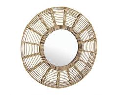 Dcasa Miroir Mural Rond en Bambou pour décoration de la Maison Unisexe Adulte, Multicolore (Multicolore), Unique