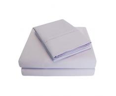 Impressions Superior - Ensemble de Drap de lit, 198 x 203 cm, 1000 Fils au Pouce carrÃ© avec taies doreiller, 100Â % Coton, Lilas 6 piÃ¨ces