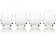 MIKASA Verre à Boisson glacé Bordeaux Verre à vin sans Pied Claire