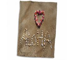 3dRose Impression dHawaiian Coquillages sur la Plage Spell Aloha Serviette, Multicolore, 15Â x 55,9Â cm
