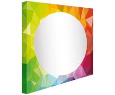 Ccretroiluminados Figures gÃ©omÃ©triques Miroir de Salle de Bain avec lumiÃ¨re, Acrylique, Multicolore, 60Â x 5.3Â x 60Â cm