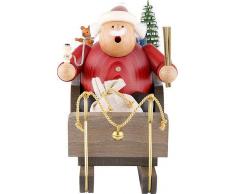 KWO Olbernhau Encens Allemand Fumeur PÃ¨re NoÃ«l avec traÃ®neau - 20 cm / 8 Pouces - Authentique Allemand Fumeurs Erz