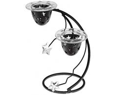 Comarco Sa 12195 Bougeoir en Fer, Verre, Multicolore, 13 x 13 x 18 cm