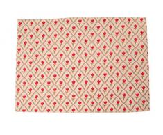 Campagne Table Linen Set de table Motif tulipe Rouge