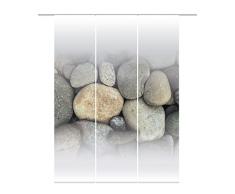 Home Fashion 88682â103 Panneau Coulissant de 3 Stones Coulissant Impression numÃ©rique, 100% Polyester, 245 x 60 cm (Gris)
