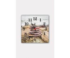 Bonamaison Horloge Murale en MDF, Multicolore, 30 x 30 cm