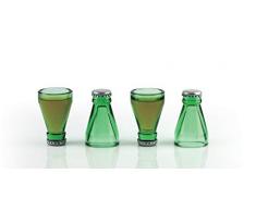 Lot de 4 Verres à Liqueur en Verre et métal avec boîte Cadeau Vert