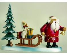 KWO Olbernhau Noël Allemand encens 21624 fumée Homme Père Noël Anglais 25 cm