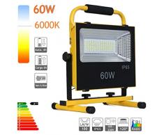 Projecteur LED batterie lumiÃ¨re durgence sortie USB chargeur Jaune/noir