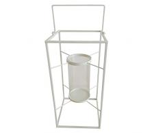 Homea 5BGD112BC Lanterne, Métal, Blanc