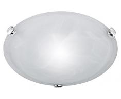 Trio 6105011-01 Plafonnier en verre avec 1 ampoule E27 60 W Blanc albâtre 30 cm, WeiÃ, Durchmesser 30cm
