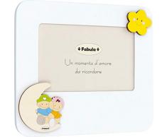 Fabula Cadre de Table laqué avec Applications en Bois Naturel « Pupi sur Lune » pour Photos 10 x 15 cm Horizontale, Multicolore, 10 x 15 cm