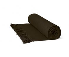 Rapport Nid dabeille JetÃ© Coton Chaise, 127Â x 152Â cm, Coton, Chocolat, Simple