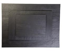 Izasur-Spain Mini Vaisselle, Pierre, Noir 40x20 cm, 30x20 cm, 25x15 cm Noir