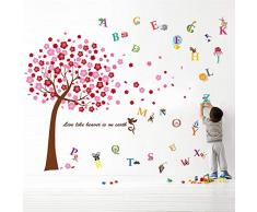 Walplus - Autocollants DÃ©coration Murale Cerisier en Fleurs Rose Lettre de LAlphabet DÃ©claque Chambre Enfant CrÃ¨che