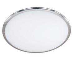 Trio Leuchten 625211807 Plafonnier en nickel mat et verre blanc avec 1 LED 18 W 3100 K 1620 lm, Ã 41 cm, hauteur 9 cm