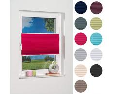 Khome 516393 Palma Store plissé Klemmfix occultant, Fuchsia, Rose, 100 x 130 cm