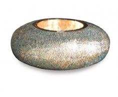 Naeve leuchten lampe de table hauteur: 20 cm, ø 55 cm, en métal et verre bleu 3052012