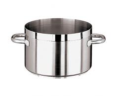 PADERNO Cocotte 11107â24 Haute, 2 poignées, Acier Inoxydable, 24 cm