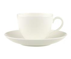 Villeroy & Boch Anmut Tasse à café avec Assiette, 2 pièces, Porcelaine Bone China, Multicolore