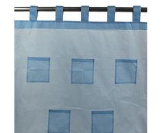 Thedecofactory 110463 Voilage Coton Pocket, Bleu, 110 x 250 x 3 cm
