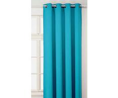 LINDER 551/48/375FR Rideau à Oeillets Obscurcissant Polyester Bleu Canard 145 cm
