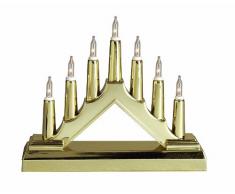 Star Chandelier LED Tuff 7 LED blanches chaudes, couleur : dorÃ©, fonctionne avec pile 14 cm x 17 cm, matiÃ¨re : plastique boÃ®te Ã fenÃªtre avec,