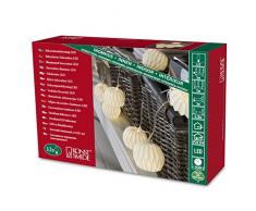 Konstsmide 3191-103 Guirlande dEclairage de Déco Lanterne en Papier Intérieur 12 LEDs 24 V Blanc Chaud Câble Transparent