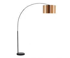 Lampadaire Curvella en arc lampe de sol sur pied dorÃ©e noir VN-L00041-EU