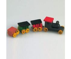 Efco Fil Miniature Train en Bois, Multicolore, 8Â cm, Lot de 4