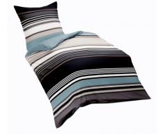 Fleuresse Moderne life 102711 Fb. 2 Draps de lit en Satin Maco 135 x 200 cm Bleu