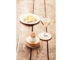 Adomo Pv-bam-0906Â une domo Point-Virgule Dessous de Verre par tore BleuzÃ© 6Â piÃ¨ces sur Toothpickholder Blanc 9Â x 9Â x 5Â cm, Bambou, Marron,