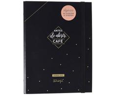 Mr Wonderful Agenda Anneaux 18 â 19 Semaine Vista-Antes de Ouvrir Café, Noir, Dimensionsâ¯: 18 x 23,5 x 4,5 cm