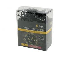 Lyyt Guirlande lumineuse à piles en plastique 120 LED WW blanc chaud
