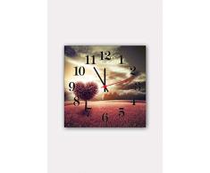Bonamaison Horloge Murale en MDF, Multicolore, 30 x 30 cm
