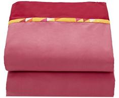 Essix x Bensimon - Drap Plat Toi & Moi GÃ©o Percale de Coton Rose 270 x 300 cm