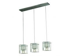Light Prestige blask 3Â Lampe suspension 3, verre, G9, 40Â W, transparent, 58Â x 12Â x 90Â cm