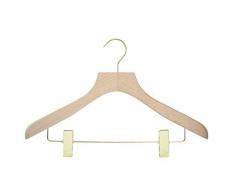 Le Cintre FranÃ§ais Epure Wide Bois Crochet Pince Or 20 Cintre, 40cm