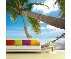 Walplus Autocollant Mural Plage Vue Art Mural Stickers Vinyle Maison Décoration DIY Salon Chambre Bureau Décor Peint, Multicolore