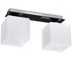 Sollux Lighting Piazza 2 Plafonnier en verre Blanc Noir