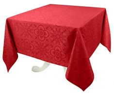 VENT DU SUD Nappe de Table, Coton Peigné, Rubis, 168x168 cm