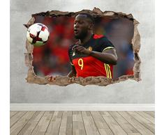 Wall Decor 247 Sticker Mural 3D Romelu Lukaku pour Chambre Ã Coucher de garÃ§ons - Grand Paysage 70 cm x 50 cm