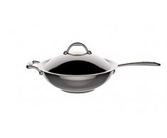 Lagostina ACCADEMIA LAGOFUSION PoÃªle wok 30 cm (5L) Inox + couvercle Tous feux dont induction PoignÃ©e rivetÃ©eÂ robuste Italie Garantie 25 ans 011116042030