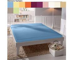 IRISETTE Drap-Housse en Jersey pour lit Simple, Bleu, 180 x 200 cm - 200 x 200 cm