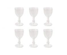 Villa DEste Home Tivoli 5901173 Diamond Lot de 6 verres Ã eau transparents, verre