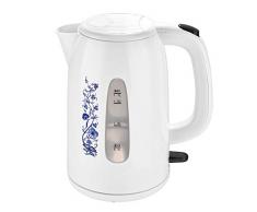 efbe-Schott SC WK 1080.1 ZWM Bouilloire sans fil en plastique avec motif oignons bleus 2200 Blanc 1,7 l