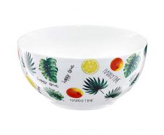 Ambition Tropical Bol Ã salade 13 cm Blanc/vert, Porcelaine, Fruits, frÃ¼chte