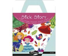 Maildor 566404O - Une valisette Stickstory comprenant 2 dÃ©cors + 4 planches de stickers repositionnables, Princesses (75 stickers)