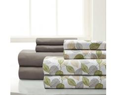 Haight Ashbury Lot de draps en Microfibre, Microfibre, Vert fougère, Super King